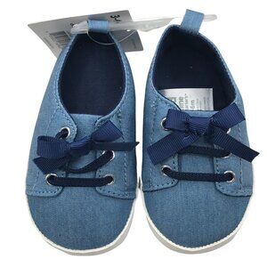 Child of Mine by Carter's Baby Girls Chambray Sneaker 3-6 Month Blue Bow New